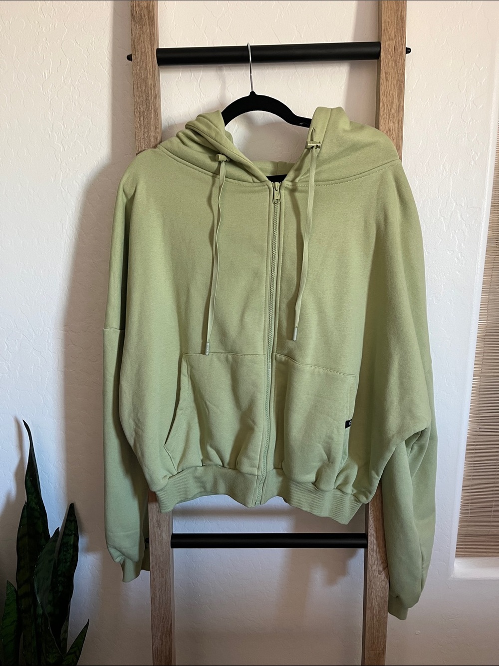 POPFLEX pistachio green Zip-Up Hoodie Jacket